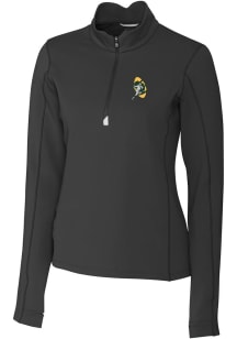 Cutter and Buck Green Bay Packers Womens Black Historic Traverse 1/4 Zip Pullover