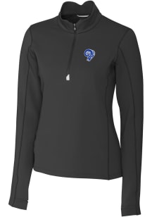 Cutter and Buck Los Angeles Rams Womens Black Traverse 1/4 Zip Pullover