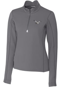 Cutter and Buck Philadelphia Eagles Womens Grey Traverse 1/4 Zip Pullover