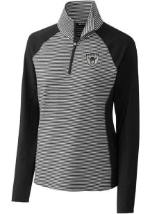 Cutter and Buck Las Vegas Raiders Womens Black Historic Forge 1/4 Zip Pullover