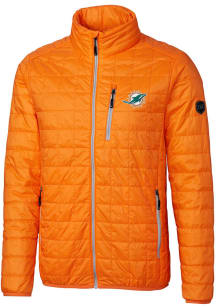 Cutter and Buck Miami Dolphins Mens Orange Rainier PrimaLoft Filled Jacket