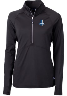 Cutter and Buck Detroit Lions Womens Black Historic Adapt Eco 1/4 Zip Pullover