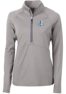 Cutter and Buck Detroit Lions Womens Grey Adapt Eco 1/4 Zip Pullover
