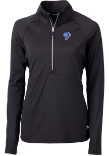 Cutter and Buck Los Angeles Rams Womens Black Historic Adapt Eco 1/4 Zip Pullover