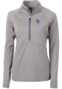 Cutter and Buck Los Angeles Rams Womens Grey Historic Adapt Eco 1/4 Zip Pullover