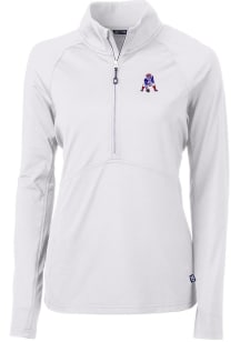 Cutter and Buck New England Patriots Womens White Historic Adapt Eco 1/4 Zip Pullover