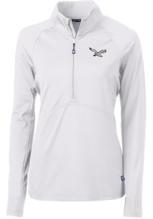 Cutter and Buck Philadelphia Eagles Womens White Adapt Eco 1/4 Zip Pullover