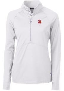Cutter and Buck Tampa Bay Buccaneers Womens White Historic Adapt Eco 1/4 Zip Pullover