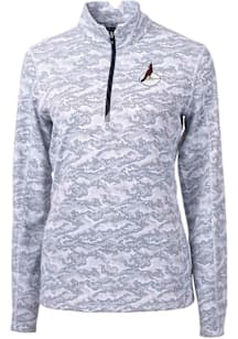 Cutter and Buck Arizona Cardinals Womens Charcoal Historic Traverse Camo Qtr Zip