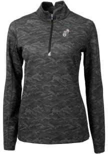 Cutter and Buck New Orleans Saints Womens Black Traverse 1/4 Zip Pullover