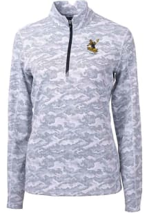 Cutter and Buck Pittsburgh Steelers Womens Charcoal Historic Traverse Camo 1/4 Zip Pullover
