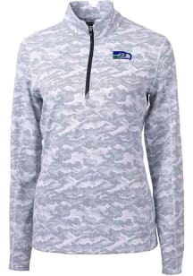 Cutter and Buck Seattle Seahawks Womens Charcoal Traverse 1/4 Zip Pullover