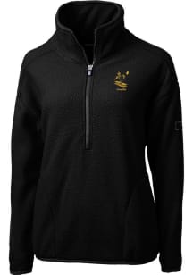 Cutter and Buck Pittsburgh Steelers Womens Black Historic Cascade Sherpa 1/4 Zip Pullover