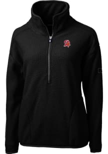 Cutter and Buck Tampa Bay Buccaneers Womens Black Cascade Sherpa 1/4 Zip Pullover