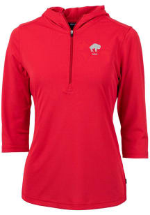 Cutter and Buck Buffalo Bills Womens Red Virtue Eco Pique Hooded Sweatshirt