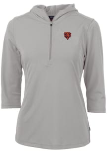Cutter and Buck Chicago Bears Womens Grey Virtue Eco Pique Hooded Sweatshirt