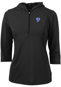 Cutter and Buck Los Angeles Rams Womens Black Historic Virtue Eco Pique Hooded Sweatshirt