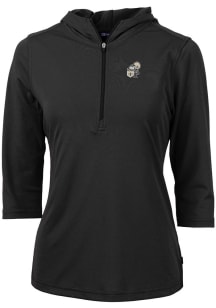 Cutter and Buck New Orleans Saints Womens Black Historic Virtue Eco Pique Hooded Sweatshirt