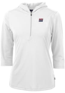 Cutter and Buck New York Giants Womens White Historic Virtue Eco Pique Hooded Sweatshirt