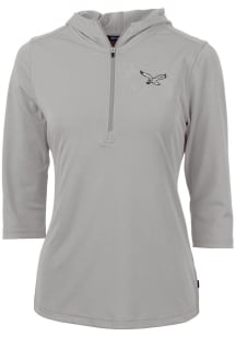 Cutter and Buck Philadelphia Eagles Womens Grey Virtue Eco Pique Hooded Sweatshirt