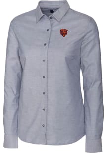Cutter and Buck Chicago Bears Womens Historic Stretch Oxford Long Sleeve Charcoal Dress Shirt