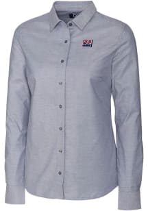 Cutter and Buck New York Giants Womens Historic Stretch Oxford Long Sleeve Charcoal Dress Shirt