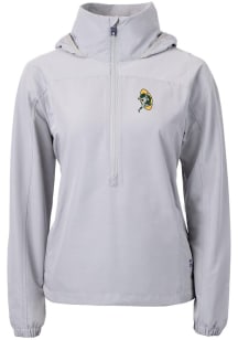Cutter and Buck Green Bay Packers Womens Grey Charter Eco Long Sleeve Pullover