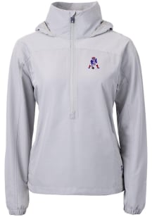 Cutter and Buck New England Patriots Womens Grey Historic Charter Eco Long Sleeve Pullover