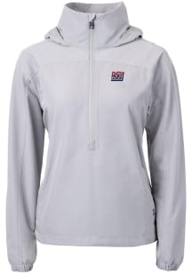 Cutter and Buck New York Giants Womens Grey Charter Eco Long Sleeve Pullover