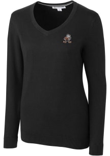 Cutter and Buck Cleveland Browns Womens Black Lakemont Long Sleeve Sweater