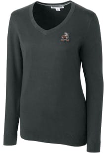 Cutter and Buck Cleveland Browns Womens Charcoal Lakemont Long Sleeve Sweater