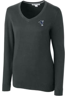 Cutter and Buck Indianapolis Colts Womens Charcoal Historic Lakemont Long Sleeve Sweater