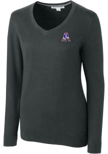 Cutter and Buck New England Patriots Womens Charcoal Historic Lakemont Long Sleeve Sweater