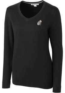 Cutter and Buck New Orleans Saints Womens Black Historic Lakemont Long Sleeve Sweater