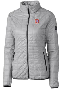Cutter and Buck Denver Broncos Womens Grey Historic Rainier PrimaLoft Filled Jacket