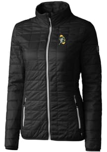 Cutter and Buck Green Bay Packers Womens Black Historic Rainier PrimaLoft Filled Jacket