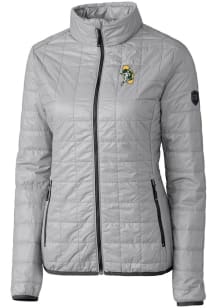 Cutter and Buck Green Bay Packers Womens Grey Historic Rainier PrimaLoft Filled Jacket