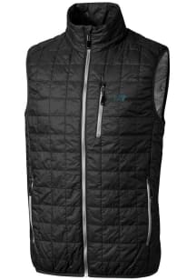 Cutter and Buck Carolina Panthers Mens Black Rainier PrimaLoft Sleeveless Jacket