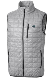 Cutter and Buck Carolina Panthers Mens Grey Rainier PrimaLoft Sleeveless Jacket