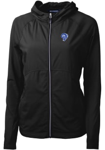 Cutter and Buck Los Angeles Rams Womens Black Historic Adapt Eco Light Weight Jacket