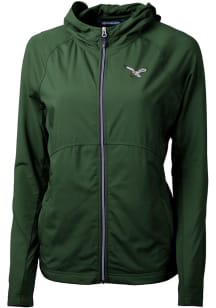 Cutter and Buck Philadelphia Eagles Womens Green Historic Adapt Eco Light Weight Jacket