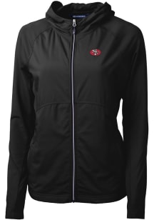 Cutter and Buck San Francisco 49ers Womens Black Historic Adapt Eco Light Weight Jacket