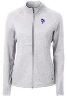 Cutter and Buck Los Angeles Rams Womens Grey Historic Adapt Eco Knit Light Weight Jacket