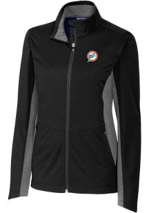 Cutter and Buck Miami Dolphins Womens Black Navigate Light Weight Jacket