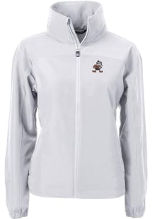 Cutter and Buck Cleveland Browns Womens Grey Historic Charter Eco Light Weight Jacket