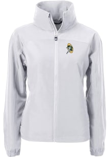 Cutter and Buck Green Bay Packers Womens Grey Charter Eco Light Weight Jacket