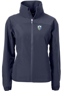 Cutter and Buck Los Angeles Chargers Womens Navy Blue Charter Eco Light Weight Jacket