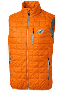 Cutter and Buck Miami Dolphins Mens Orange Rainier PrimaLoft Sleeveless Jacket