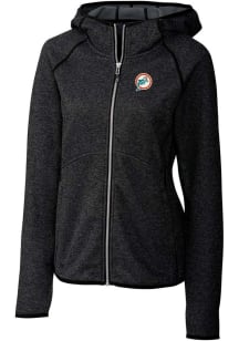 Cutter and Buck Miami Dolphins Womens Charcoal Historic Mainsail Medium Weight Jacket