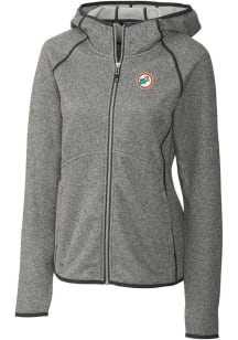 Cutter and Buck Miami Dolphins Womens Grey Historic Mainsail Medium Weight Jacket